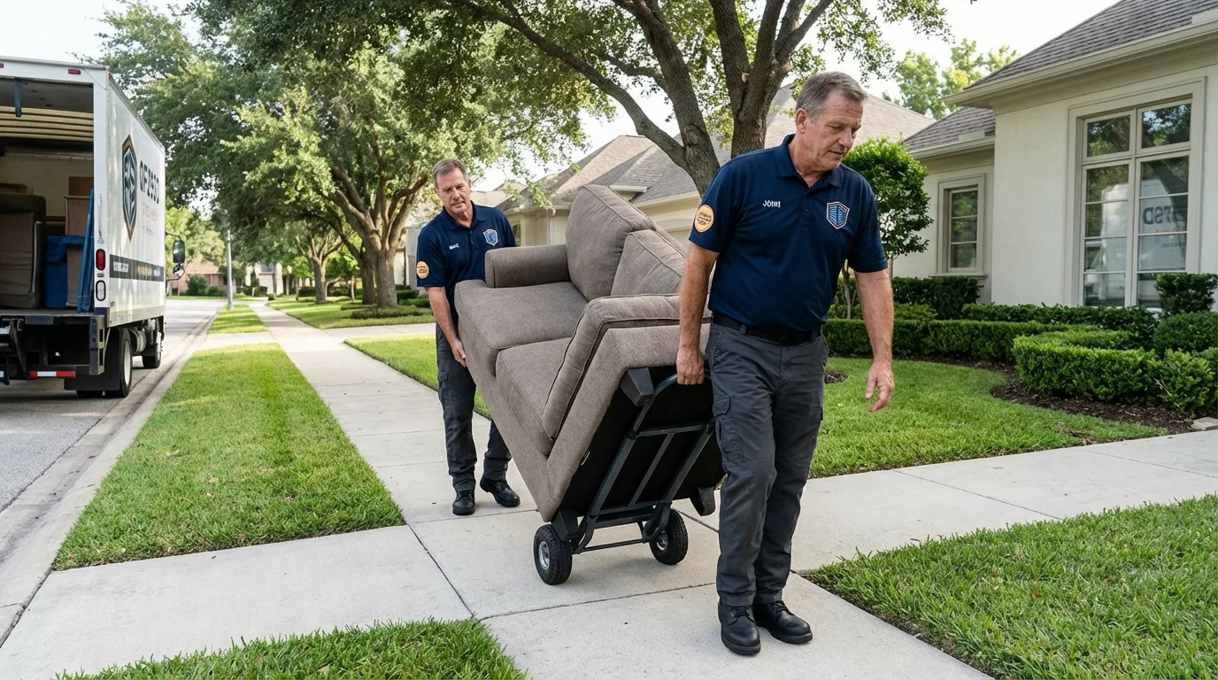 Local residential moving crew loading furniture in Macy, NE